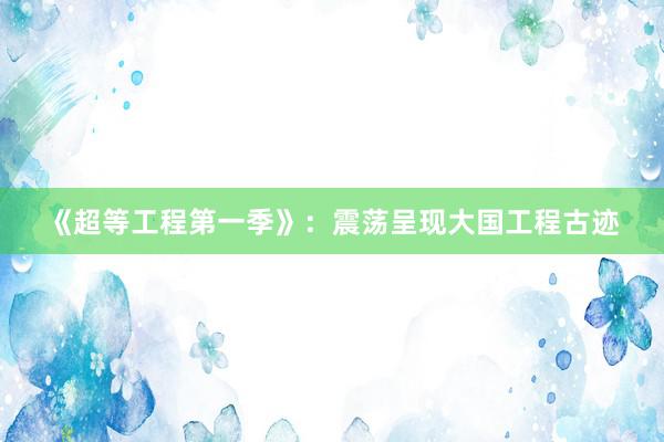 《超等工程第一季》：震荡呈现大国工程古迹